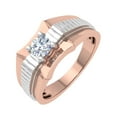 thumbnail image 1 of 1/2 Carat 4-Prong Set Diamond Solitaire Men's Wedding Band Ring in 14K Rose Gold (Ring Size 6.25), 1 of 6