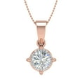 thumbnail image 1 of 1/2 Carat 4-Prong Set Diamond Solitaire Pendant Necklace in 10K Rose Gold (Silver Chain Included) - IGI Certified, 1 of 4