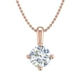 thumbnail image 1 of 1/2 Carat 4-Prong Set Diamond Solitaire Pendant Necklace in 14K Rose Gold (Silver Chain Included) - IGI Certified, 1 of 4