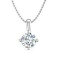 thumbnail image 1 of 1/2 Carat 4-Prong Set Diamond Solitaire Pendant Necklace in 14K White Gold (Silver Chain Included), 1 of 1
