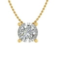 thumbnail image 1 of 1/2 Carat 4-Prong Set Diamond Solitaire Pendant Necklace in 14K Yellow Gold (Silver Chain Included), 1 of 1