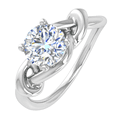 thumbnail image 1 of 1/2 Carat 4-Prong Set Twisted Diamond Solitaire Engagement Ring in 14K White Gold (Ring Size 9.25), 1 of 5