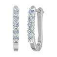 thumbnail image 1 of 1/2 Carat 5-Stones Diamond Hoop Earrings in 14K White Gold, 1 of 4