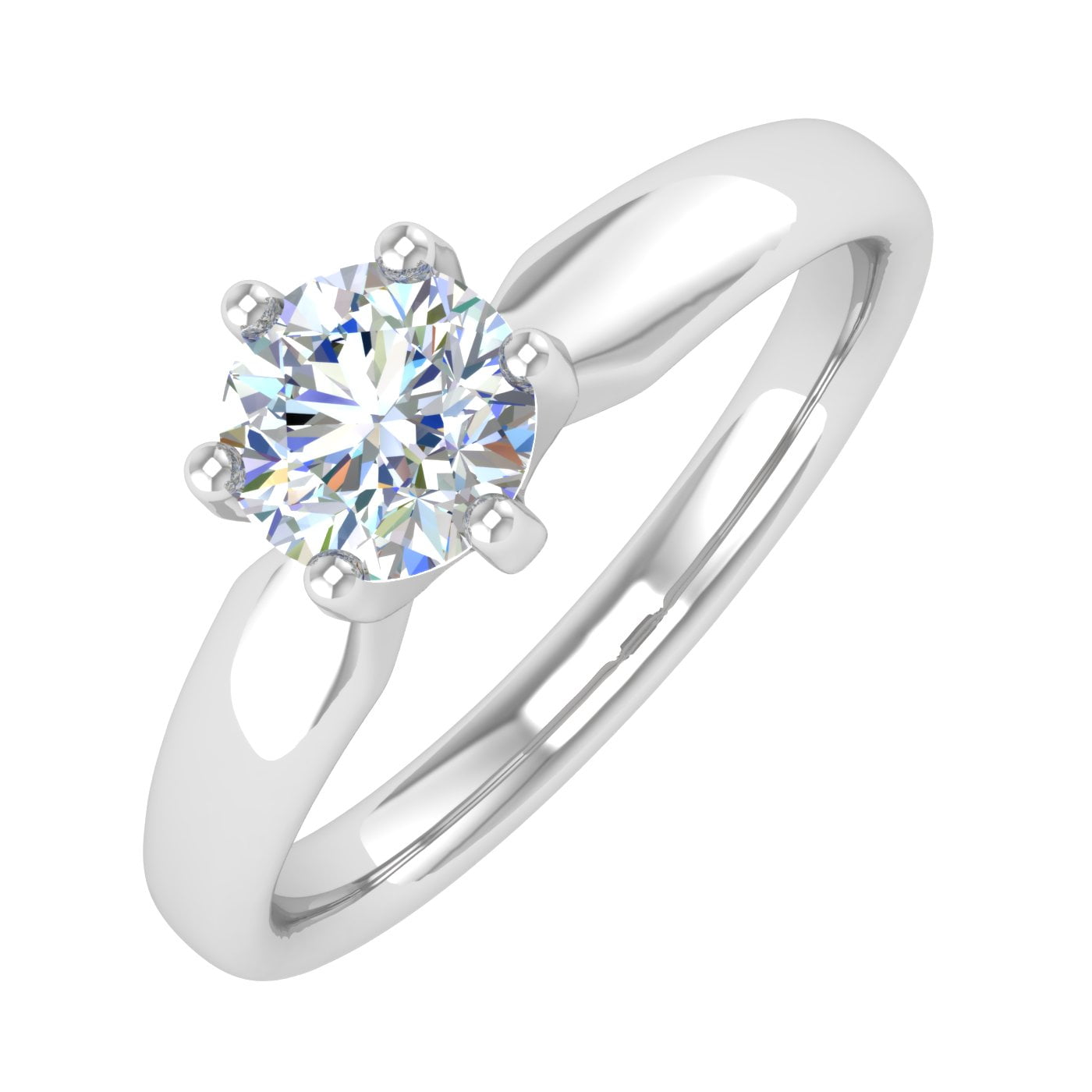1 2 Carat 6 Prong Set Diamond Solitaire Engagement Ring in 14K