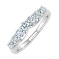 thumbnail image 1 of 1/2 Carat 7-Stone Diamond Wedding Band Ring in 14K White Gold (Ring Size 10.75) (SI1-SI2 Clarity), 1 of 4