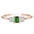thumbnail image 1 of AFFY 1/2 Carat Baguette Cut Emerald & Natural Diamond Five Stone Engagement Ring 14K Rose Gold (0.50 Cttw)-9.5, 1 of 1