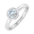 thumbnail image 1 of 1/2 Carat Bezel Set Diamond Solitaire Engagement Ring in 14K White Gold (Ring Size 5), 1 of 6
