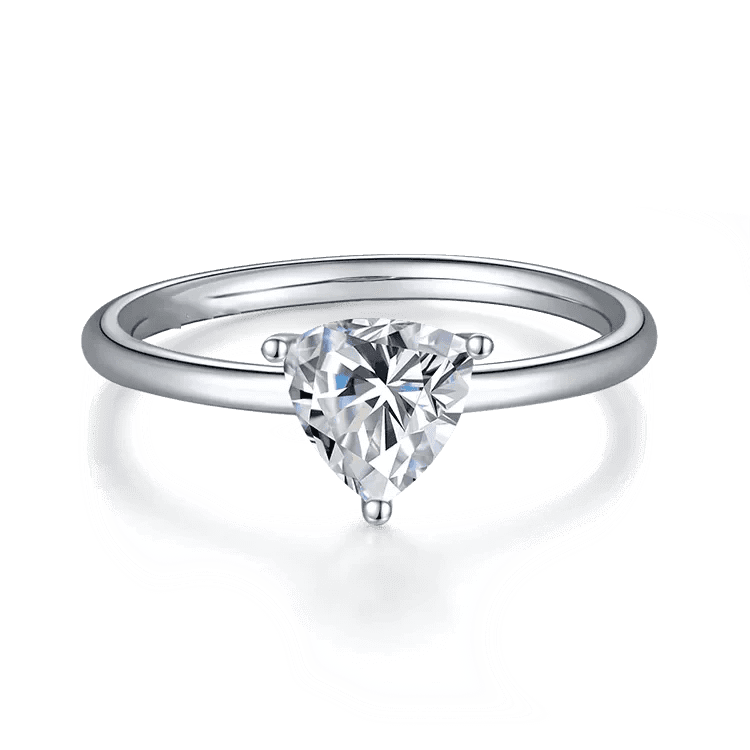 1.2 Carat Brilliant Trillion Cut Moissanite Solitaire Engagement Ring in 14 Karat White Gold