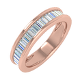 thumbnail image 1 of 1/2 Carat Channel Set Baguette Shape Diamond Wedding Band Ring in 14K Rose Gold (Ring Size 8.75), 1 of 5