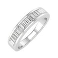 thumbnail image 1 of 1/2 Carat Channel Set Baguette Shape Diamond Wedding Band Ring in 14K White Gold (Ring Size 4.25) (I1-I2 Clarity), 1 of 4