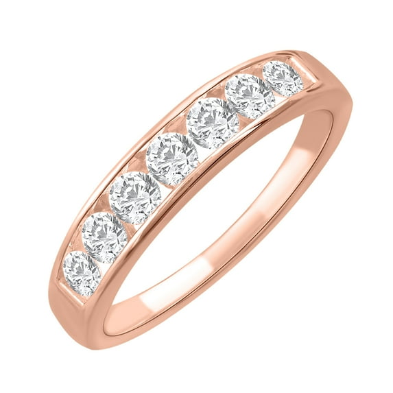 1/2 Carat Channel Set Diamond Wedding Band Ring in 14K Rose Gold (Ring Size 5.75) (SI1-SI2 Clarity)