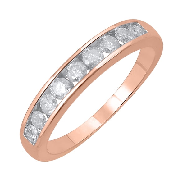 1/2 Carat Channel Set Diamond Wedding Band Ring in 14K Rose Gold (Ring Size 6.5) (I1-I2 Clarity)