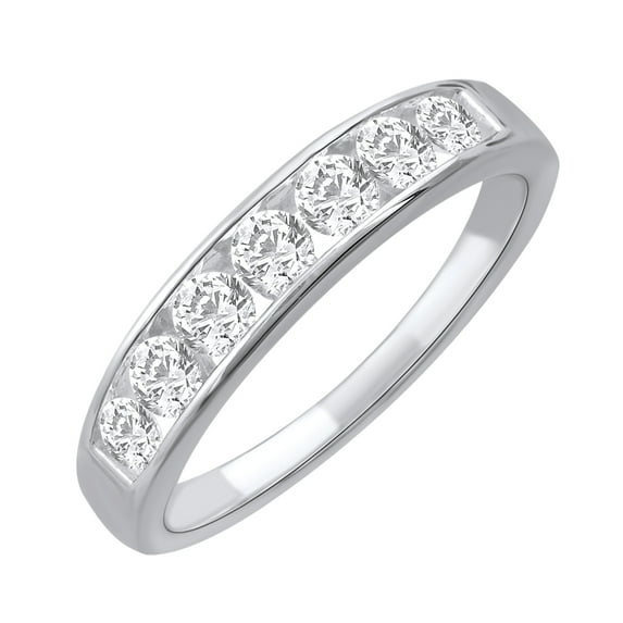 1/2 Carat Channel Set Diamond Wedding Band Ring in 14K White Gold (Ring Size 4)