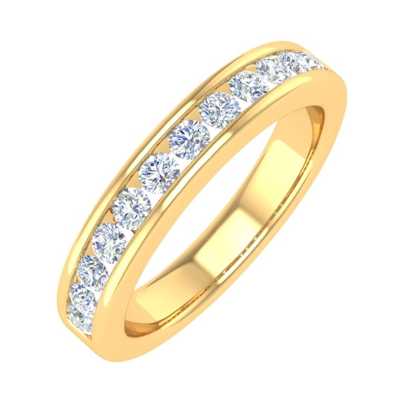 1/2 Carat Channel Set Diamond Wedding Band Ring in 14K Yellow Gold (Ring Size 10.25) (SI1-SI2 Clarity)