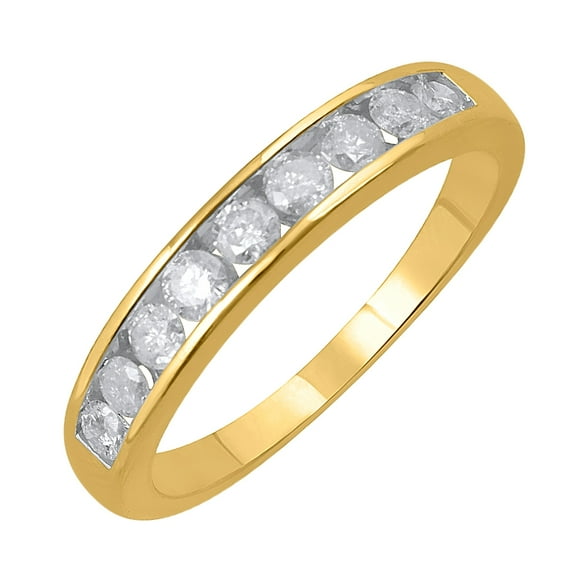 1/2 Carat Channel Set Diamond Wedding Band Ring in 14K Yellow Gold (Ring Size 4.25) (I1-I2 Clarity)