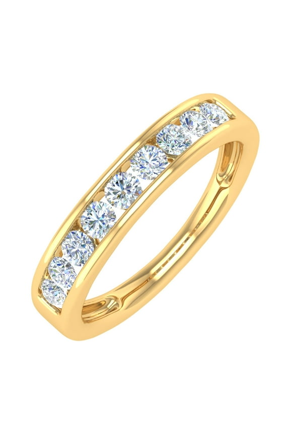 1/2 Carat Channel Set Diamond Wedding Band Ring in 14K Yellow Gold (Ring Size 5.5)