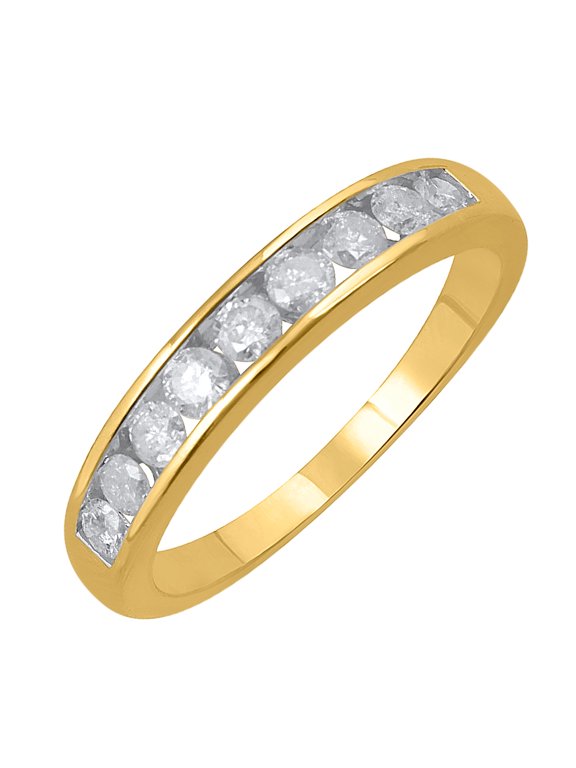 1/2 Carat Channel Set Diamond Wedding Band Ring in 14K Yellow Gold (Ring Size 8.5) (SI1-SI2 Clarity)