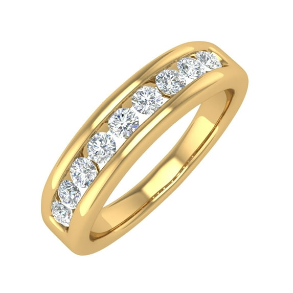 1/2 Carat Channel Set Diamond Wedding Band Ring in 14K Yellow Gold (Ring Size 8.75)