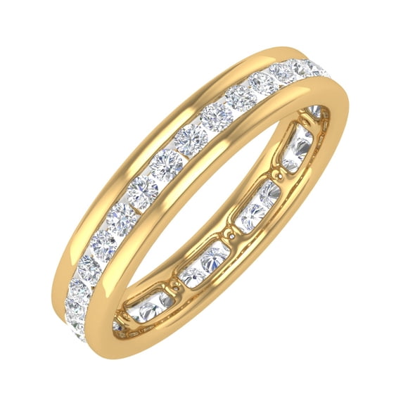 1/2 Carat Channel Set Diamond Wedding Eternity Ring Band in 14K Yellow Gold (Ring Size 6) (SI1-SI2 Clarity)