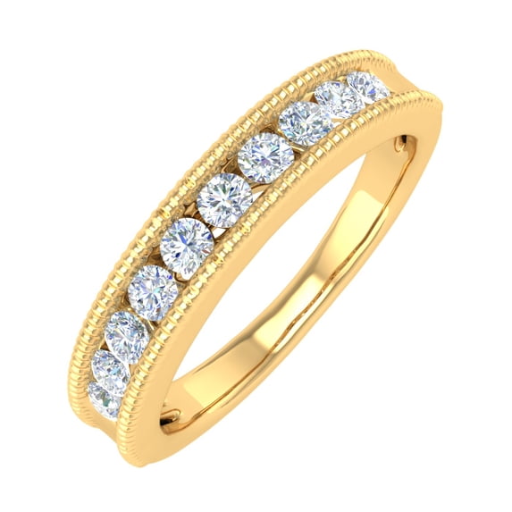 1/2 Carat Channel Set Diamond Wedding Ring Band in 14K Yellow Gold (Ring Size 6.5)