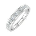 thumbnail image 1 of 1/2 Carat Channel Set Princess Cut Diamond Wedding Band Ring in 14K White Gold (Ring Size 10.75) (I1-I2 Clarity), 1 of 6