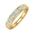 thumbnail image 1 of 1/2 Carat Channel Set Princess Cut Diamond Wedding Band Ring in 14K Yellow Gold (Ring Size 8.5) (I1-I2 Clarity), 1 of 6
