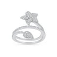 thumbnail image 1 of AFFY 1/2 Carat (Cttw) White Natural Diamond Flower Wrap Engagement Ring In 14k White Gold Over Sterling Silver (Clarity : I2-I3, Color : J-K, 0.5 Cttw) Ring Size 10.5, 1 of 3