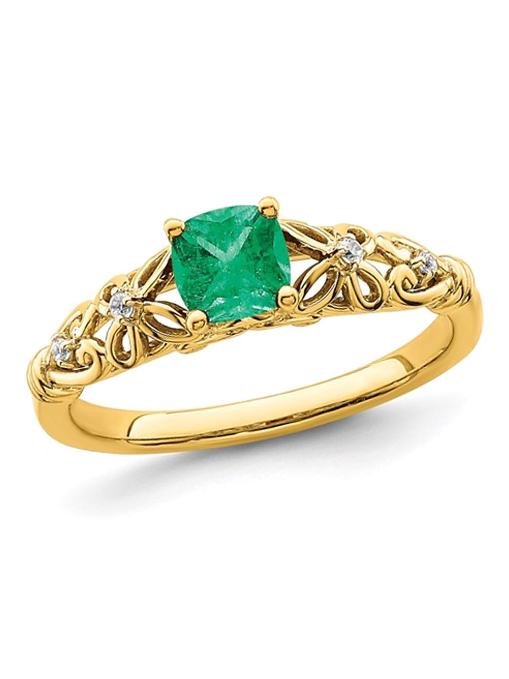 14 Carat Colombian Emerald & Old Euro Cut Diamond Halo Ring – ASSAY