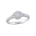 thumbnail image 1 of 1/2 Carat (Ctw H-I, I2-I3) Diamond Engagement Halo Ring in 14K White Gold for Women, 1 of 6