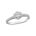 thumbnail image 1 of 1/2 Carat (Ctw H-I, I2-I3) Diamond Engagement Halo Ring in 14K White Gold for Women, 1 of 6