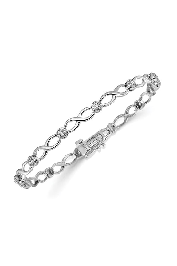 1/2 Carat (Ctw) Lab-Grown Diamond Infinity Bracelet in 14K White Gold for Women