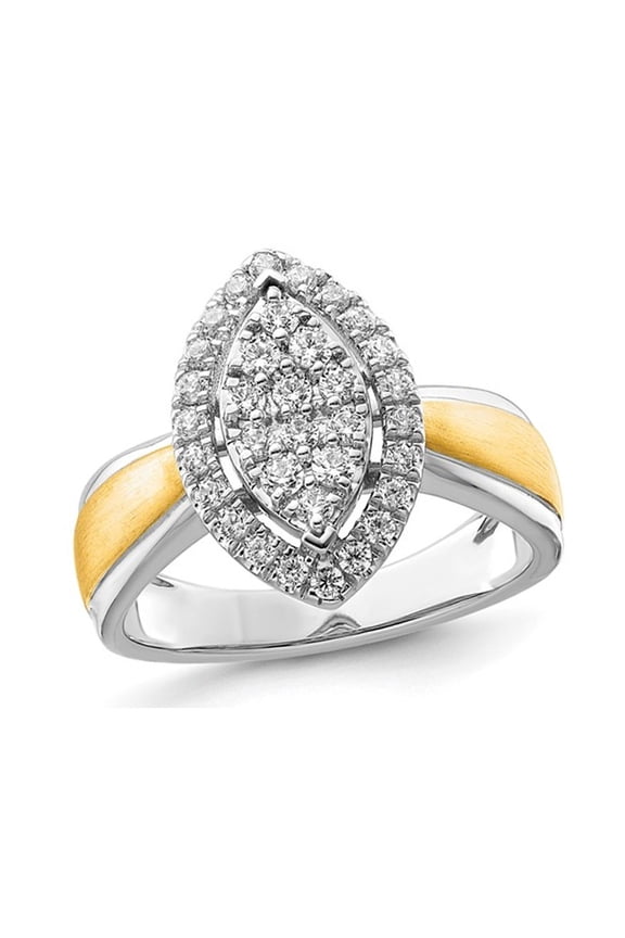 1/2 Carat (Ctw) Lab-Grown Diamond (VS2-SI1-G-H) Cluster Ring in 14K White Gold (SIZE 7) for Women