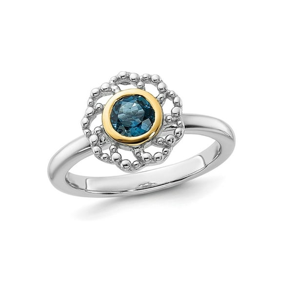 1/2 Carat (Ctw) London Blue Topaz Ring in Sterling Silver