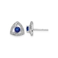 thumbnail image 1 of 1/2 Carat (Ctw) Natural Blue Sapphire Post Earrings in 14K White Gold with Diamonds, 1 of 4