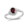 thumbnail image 1 of 1/2 Carat (Ctw) Natural Red Garnet Ring in 14K White Gold with Diamond Accents for Women, 1 of 6