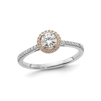 1/2 Carat (Ctw SI1-SI2, G-H-I) Lab-Grown Diamond Engagement Halo Ring in 14K White Gold for Women
