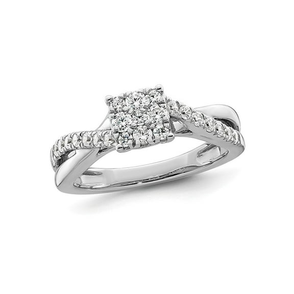 1/2 Carat (Ctw SI1-SI2, G-H-I) Lab-Grown Diamond Engagement Ring in 14K White Gold (SIZE 7) for Women