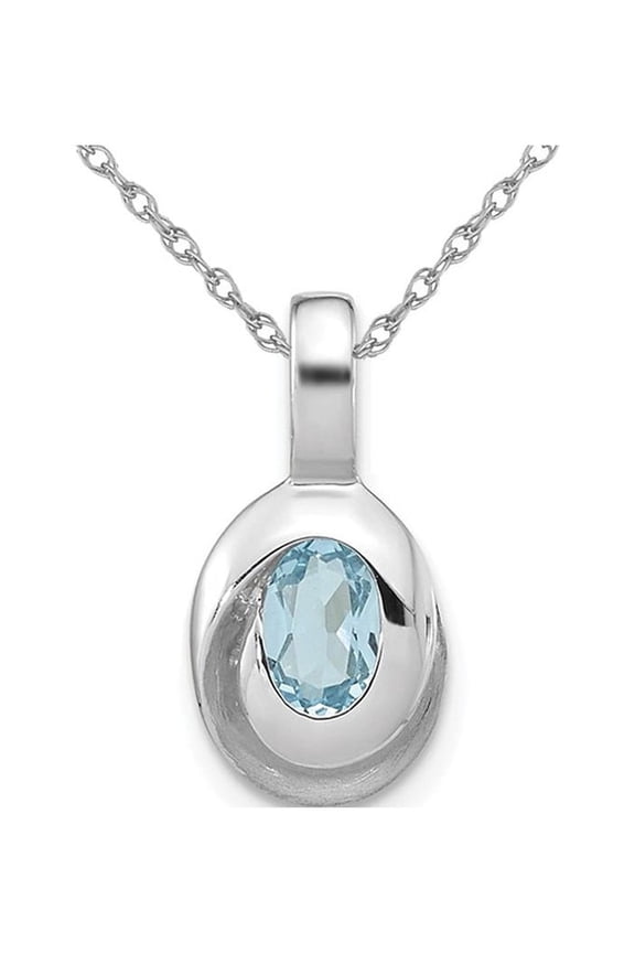 1/2 Carat (Ctw) Swiss Blue Topaz Pendant Necklace in Sterling Silver with Chain