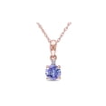 thumbnail image 1 of 1/2 Carat (Ctw) Tanzanite Solitaire Pendant Necklace in 10K Rose Pink Gold with Chain for Women, 1 of 5