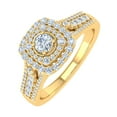 thumbnail image 1 of 1/2 Carat Cushion Shape Halo Diamond Engagement Ring in 14K Yellow Gold (Ring Size 5) (I1-I2 Clarity), 1 of 4
