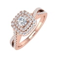 thumbnail image 1 of 1/2 Carat Cushion cut Halo Diamond Engagement Ring in 10K Rose Gold (Ring Size 6.25), 1 of 4
