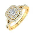 thumbnail image 1 of 1/2 Carat Cushion cut Halo Diamond Engagement Ring in 10K Yellow Gold (Ring Size 9.75), 1 of 6