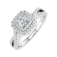 thumbnail image 1 of 1/2 Carat Cushion cut Halo Diamond Engagement Ring in 14K White Gold (Ring Size 7), 1 of 4