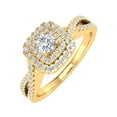 thumbnail image 1 of 1/2 Carat Cushion cut Halo Diamond Engagement Ring in 14K Yellow Gold (Ring Size 7) (I1-I2 Clarity), 1 of 5