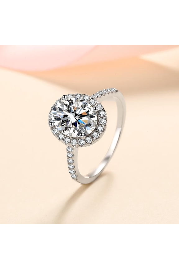 1 to 2 Carat D Color VVS1 Moissanite Diamond Ring for Women, S925 Sterling Silver 18K Gold Plated Oval Wedding Rings for Women - Engagement Valentine's Day Birthday Gift with Certificate