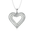 thumbnail image 1 of 1/2 Carat Diamond 3 Layered Heart Pendant Necklace in 14K White Gold (Included Silver Chain) (I1-I2 Clarity), 1 of 3