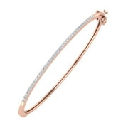 FINEROCK LLC 1/2 Carat Diamond Bangle Bracelet in 10K Rose Gold