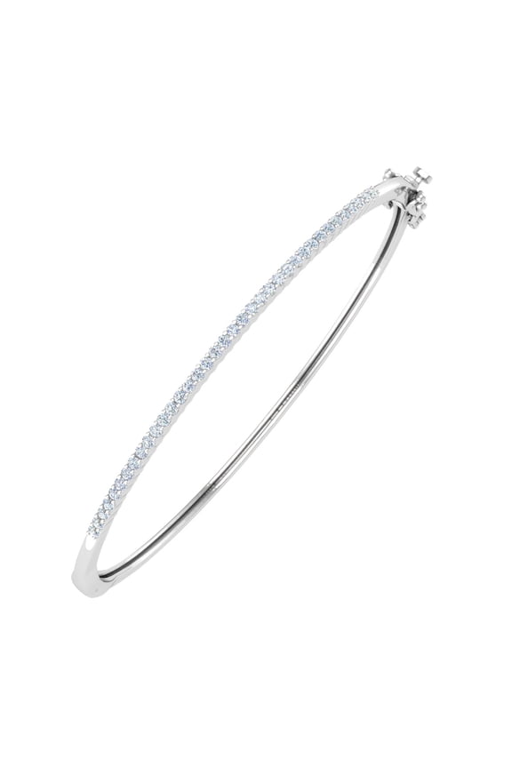 1/2 Carat Diamond Bangle Bracelet in 10K White Gold