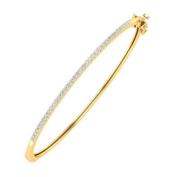 1/2 Carat Diamond Bangle Bracelet in 10K Yellow Gold
