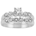 thumbnail image 1 of 1/2 Carat Diamond Bridal Set Swirl Engagement Ring In 10K Solid White & Yellow Gold, 1 of 2